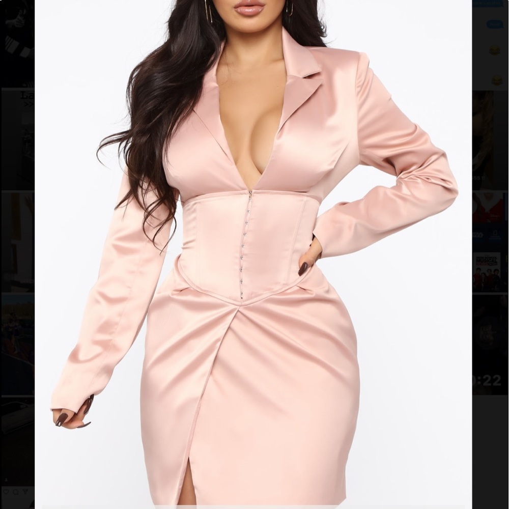 BRAND NEW WITH TAGS! Baby pink corset blazer dress